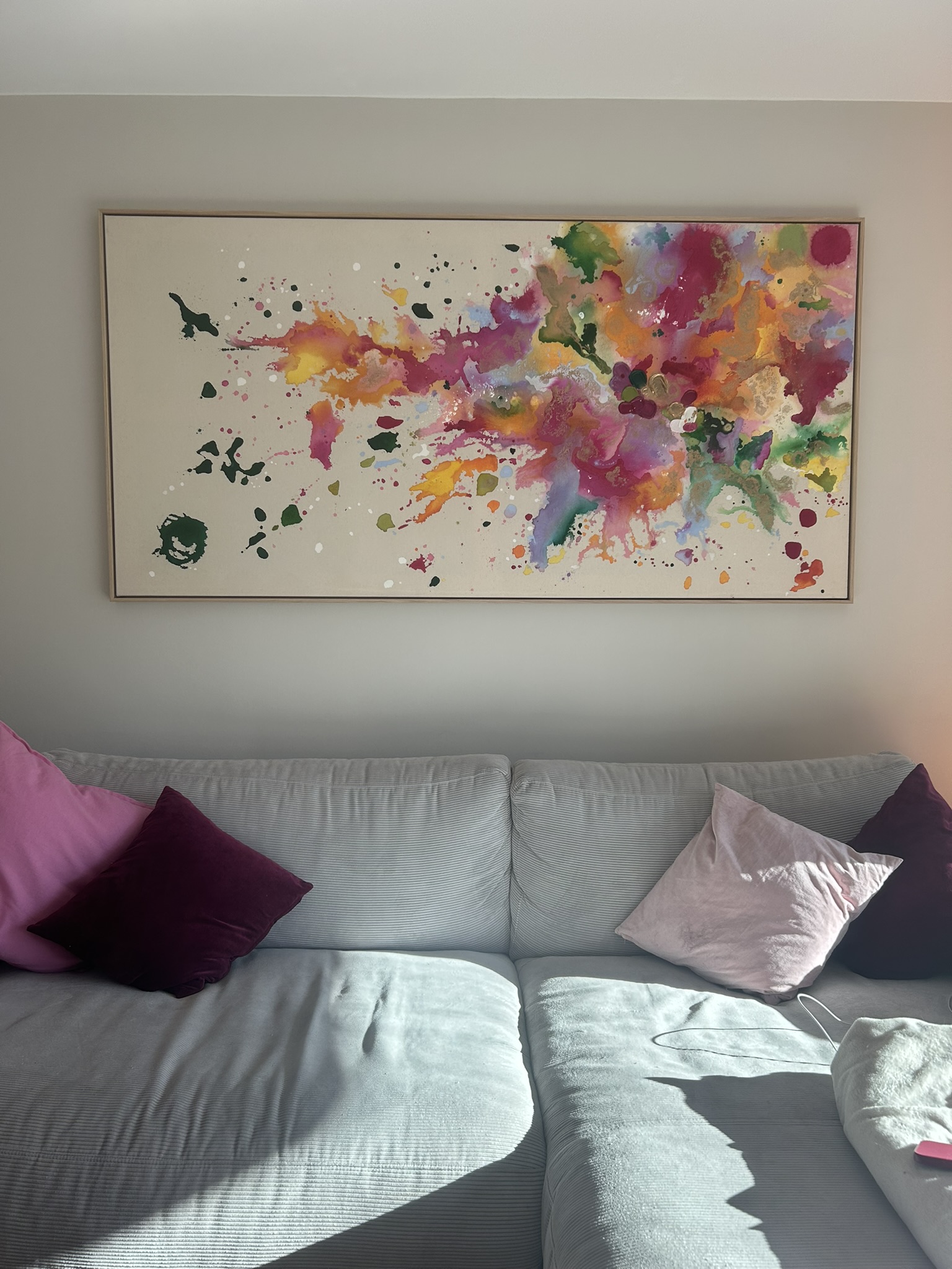 Ich lieb Leben viel zu sehr, 2025, Acryl und Gold auf roher Baumwollleinwand, Ansicht 9